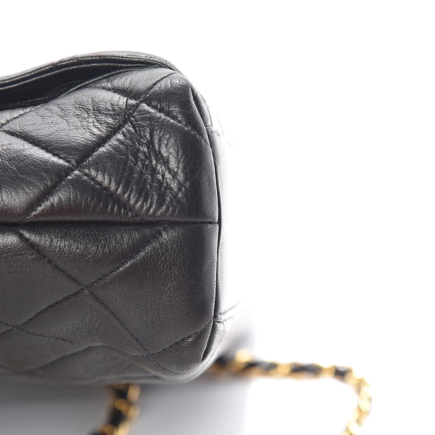 Lambskin Quilted Shoulder Bag Black