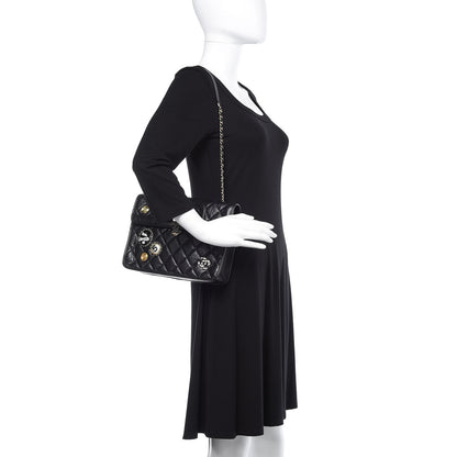 Chanel Aged Calfskin Charms Flap Bag Black 2 of 10