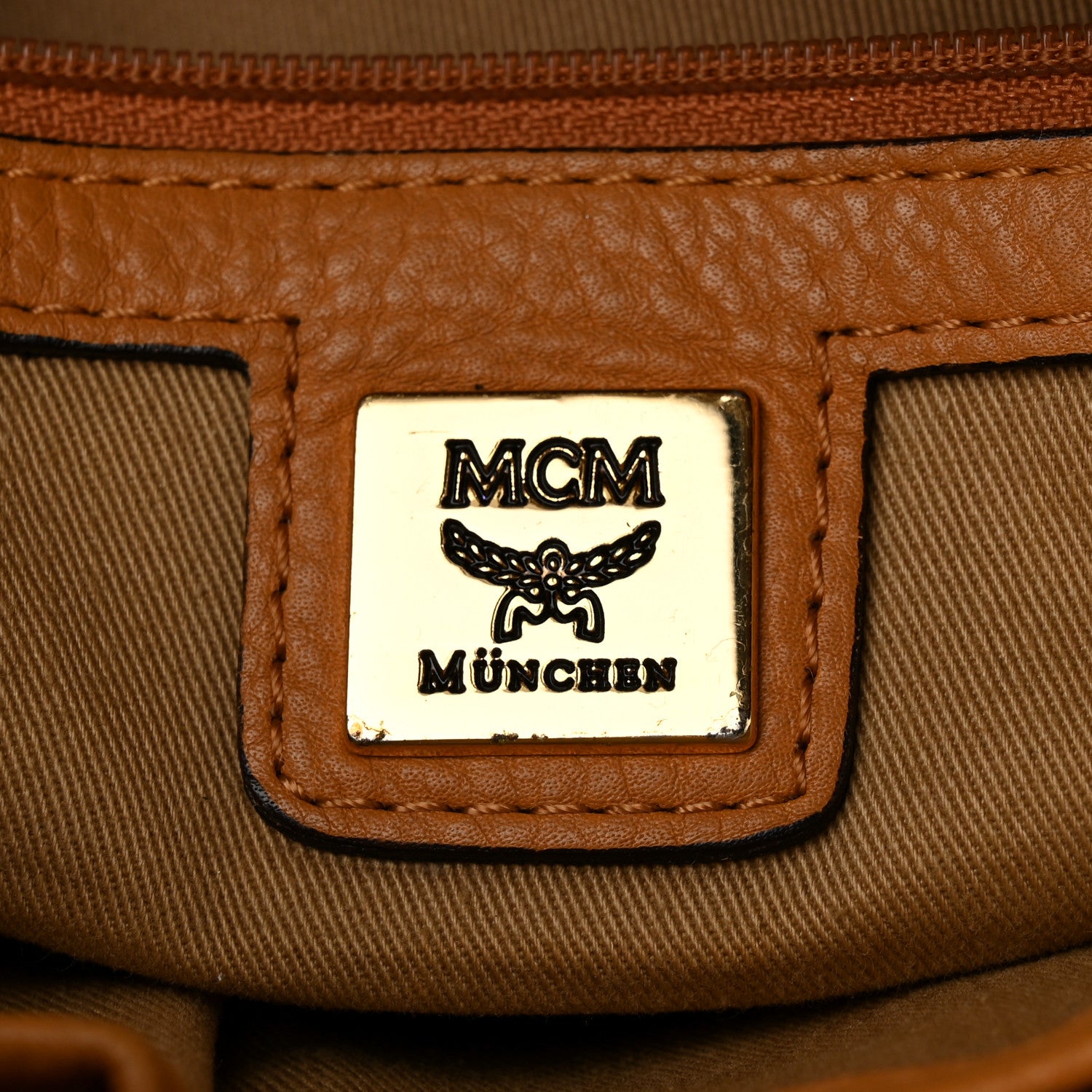 MCM Visetos Boston Bag Cognac 6 of 13