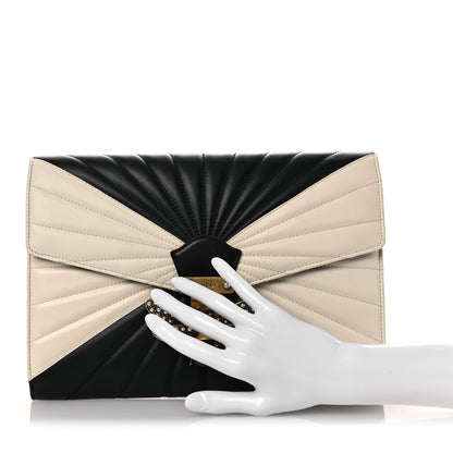 Gucci Calfskin Trapuntata Queen Margaret Clutch Mystic White Black 2 of 11