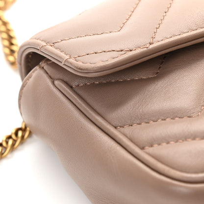 Gucci Calfskin Matelasse Super Mini GG Marmont Shoulder Bag Porcelain Rose 12 of 14