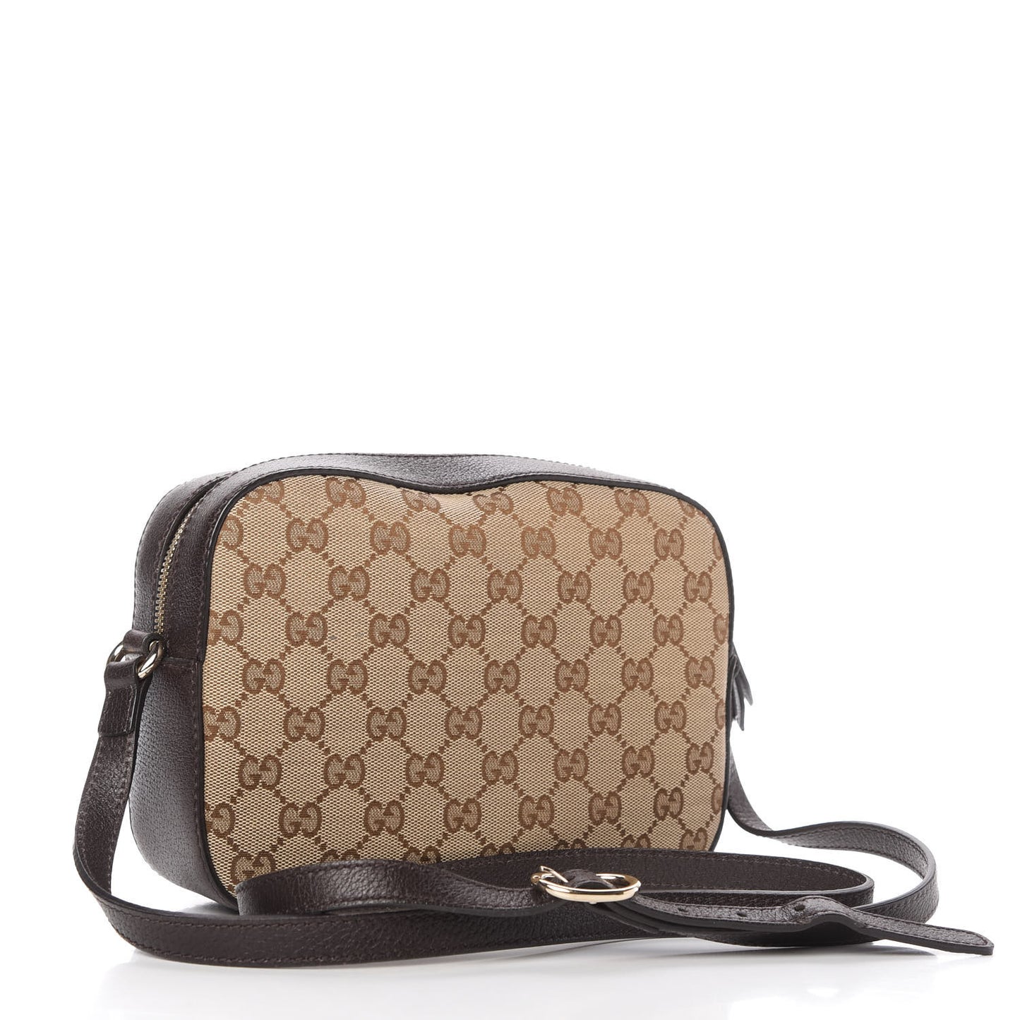 GG Supreme Monogram Web Small Webby Bee Shoulder Bag Dark Brown