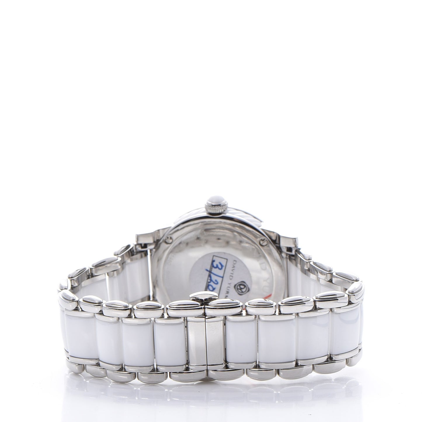 Stainless Steel Ceramic Diamond Bezel 34mm Classic Quartz Watch White