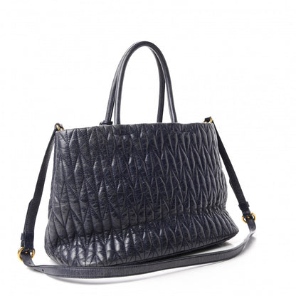 Miu Miu Nappa Matelasse Bow Tote Bleuette 3 of 10