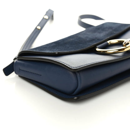 Chloe Suede Calfskin Small Faye Shoulder Bag Denim Blue 7 of 8