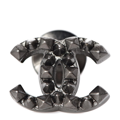 Chanel CC Spike Pin Brooch Dark Grey 1 of 4