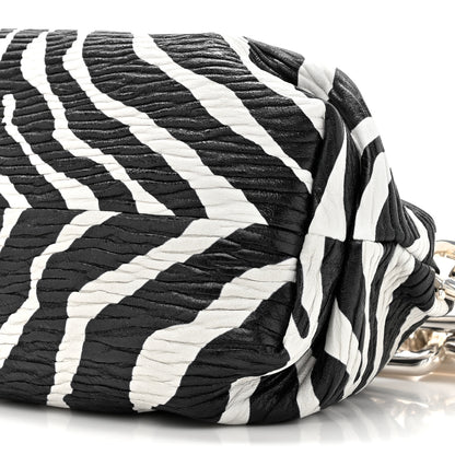 Bottega Veneta Nappa Zebra Print The Pouch Oversized Clutch White Black 9 of 10