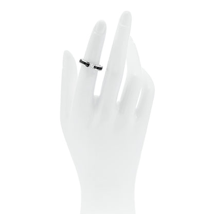 Chanel 18K White Gold Ceramic Diamond Slim Ultra Ring 49 4.75 2 of 6