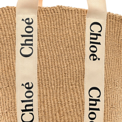 Chloe Raffia Large Woody Tote White 8 of 12