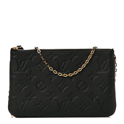 Louis Vuitton Empreinte Double Zip Pochette Black 1 of 10