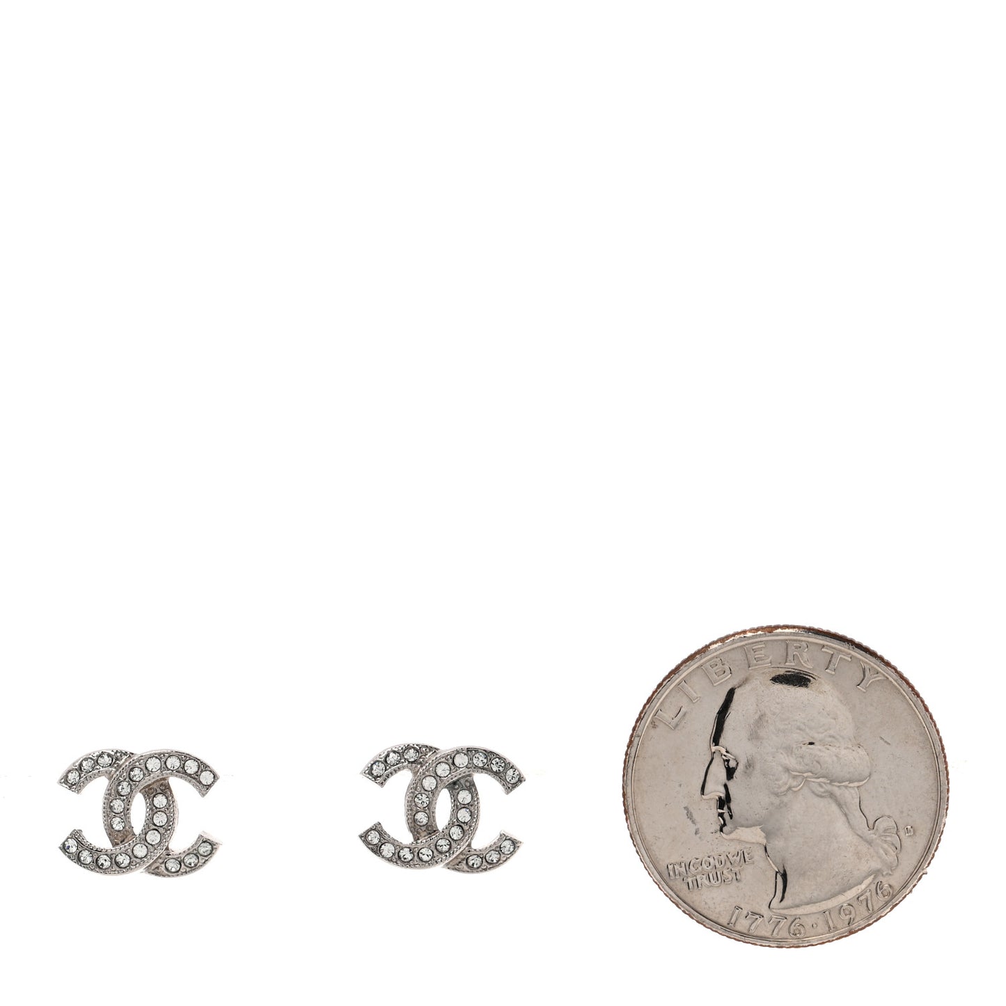 Crystal CC Earrings Silver
