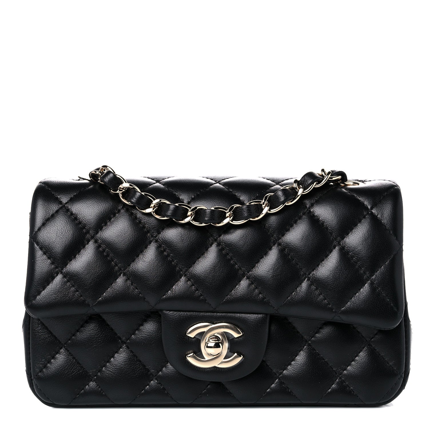 Chanel Lambskin Quilted Mini Rectangular Flap Black 1 of 10