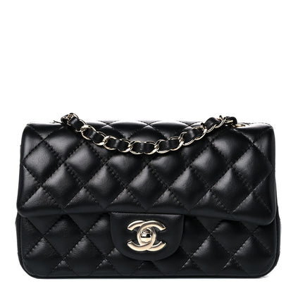 Chanel Lambskin Quilted Mini Rectangular Flap Black 1 of 10