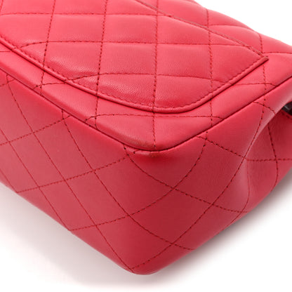 Chanel Lambskin Quilted Mini Square Flap Dark Pink 11 of 14