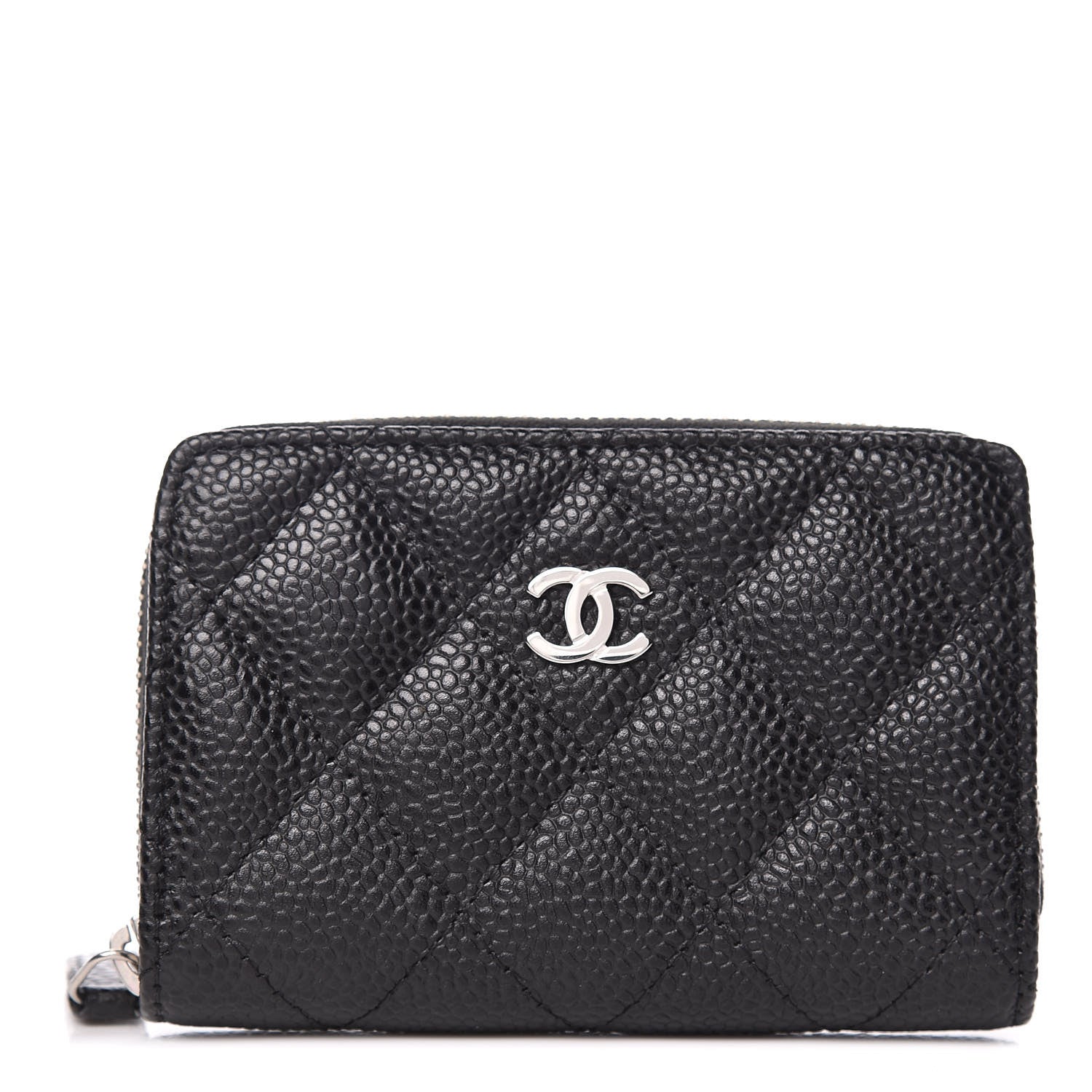 Chanel Caviar Quilted Zip Coin Purse Black 1 of 8