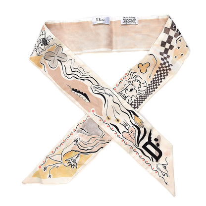 Christian Dior Silk Damier Mitzah Scarf 1 of 4