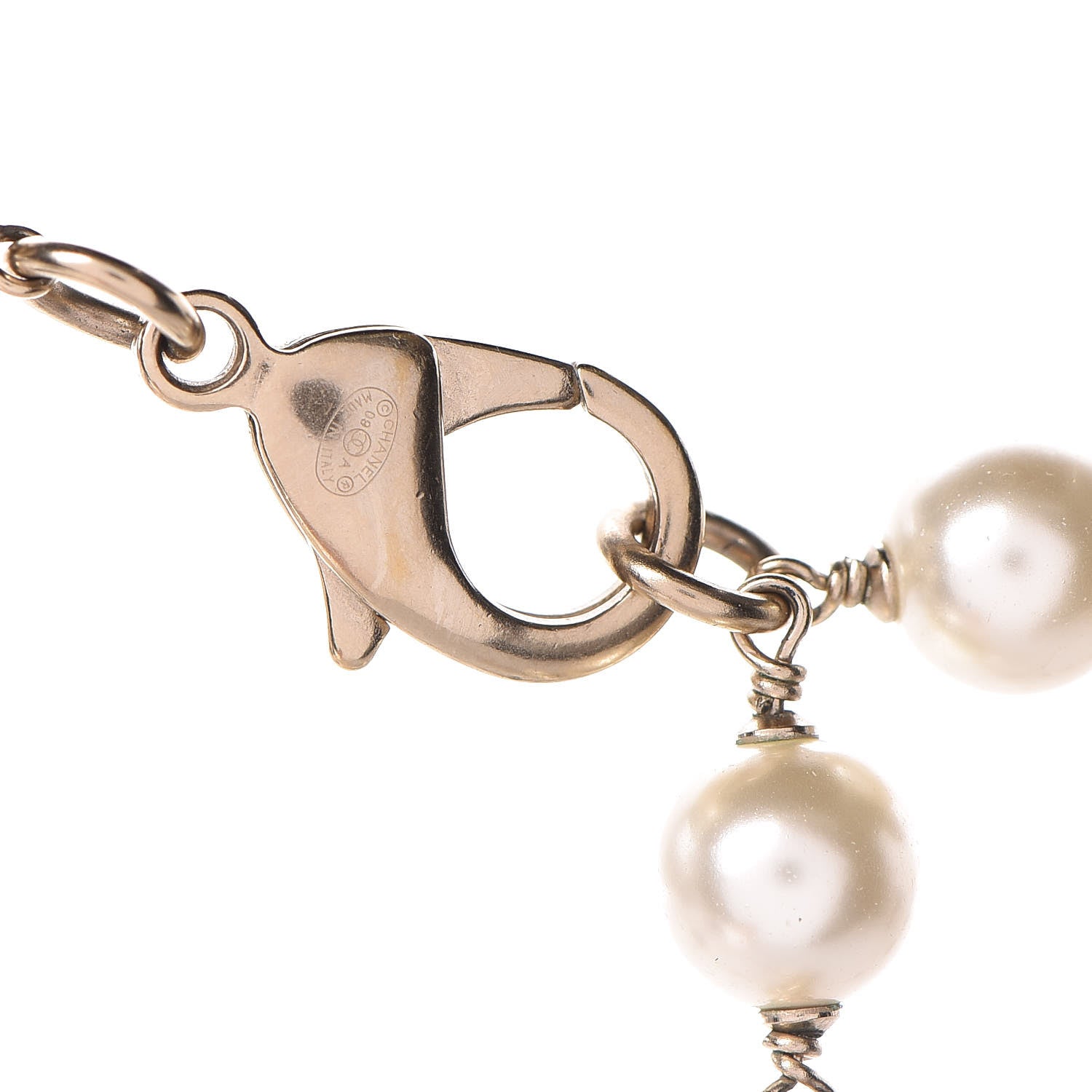 Chanel Pearl Bead Enamel CC Coco Long Necklace Black Gold 6 of 6
