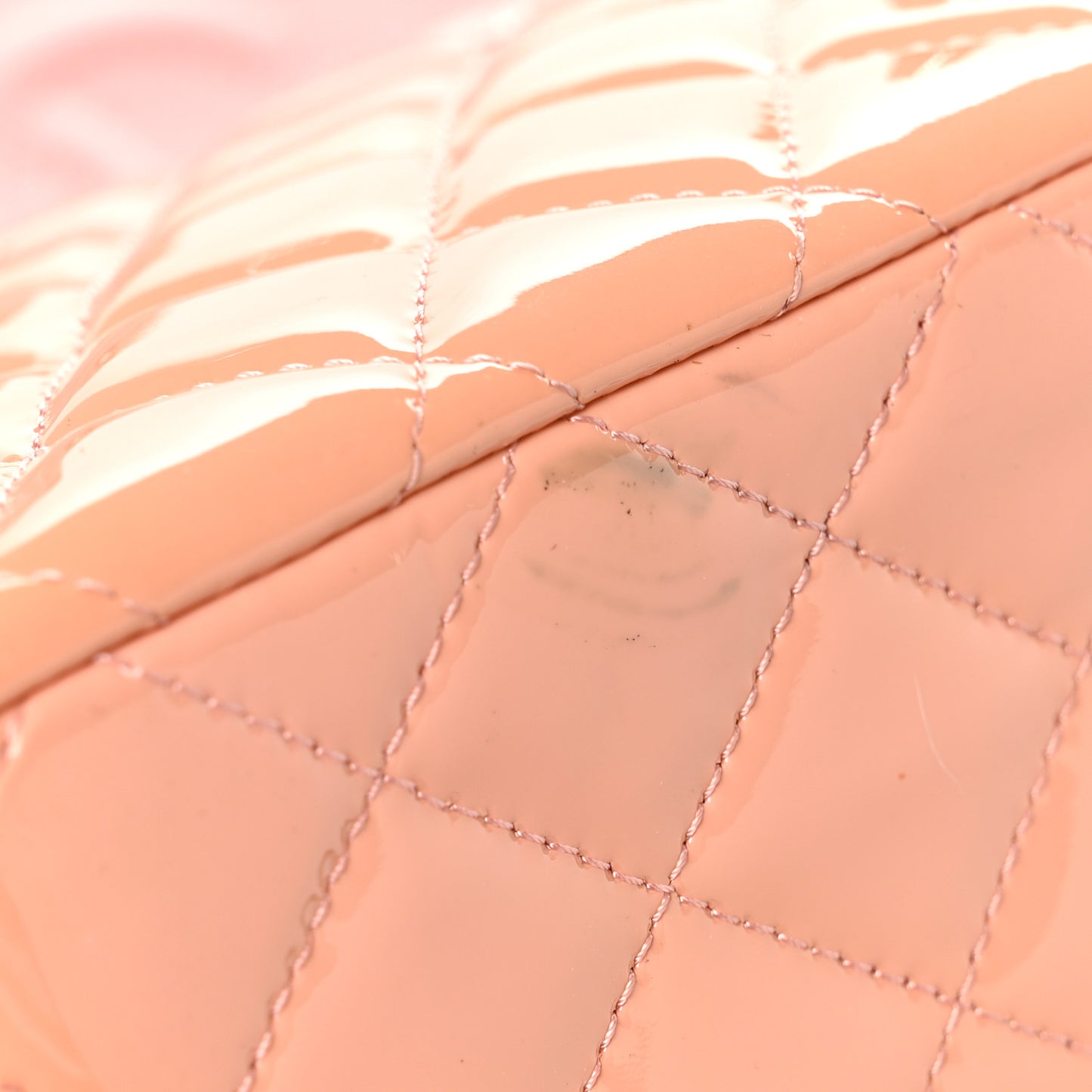 Patent Quilted Medium Double Flap Light Pink