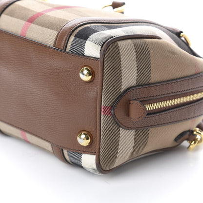Burberry House Check Derby Calfskin Small Alchester Bowling Bag Tan 6 of 10