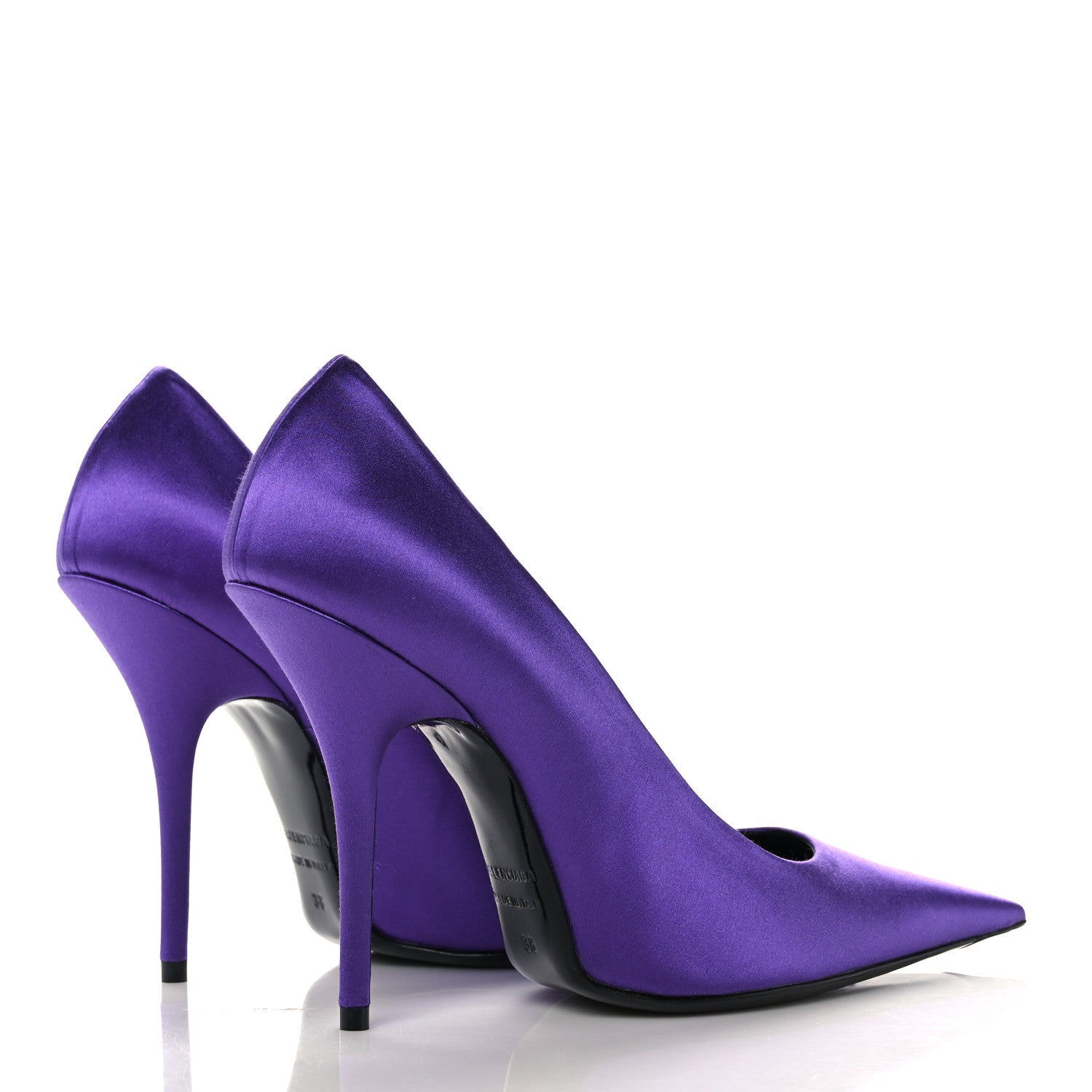 Balenciaga Satin Knife Pointed Pumps 38 Violet 4 of 9