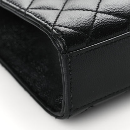 Saint Laurent Grain De Poudre Textured Mixed Matelasse Triquilt Medium Monogram Satchel Black 7 of 9