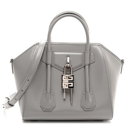 Givenchy Box Calfskin Mini Lock Antigona Shoulder Bag Medium Grey 1 of 8
