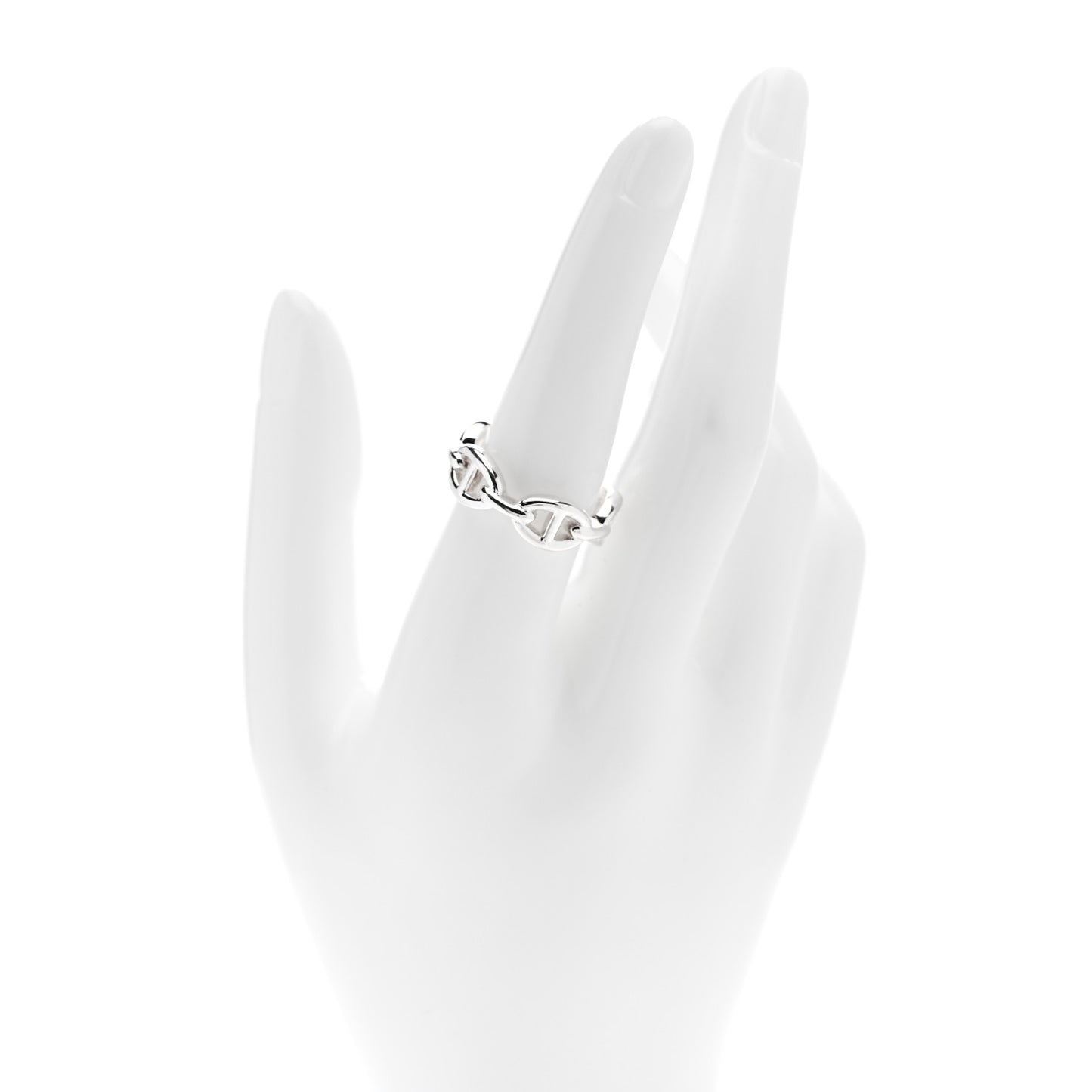 Sterling Silver PM Chaine d'Ancre Enchainee Band Ring 55 7.25