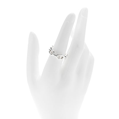 Hermes Sterling Silver PM Chaine d'Ancre Enchainee Band Ring 55 7.25 2 of 9