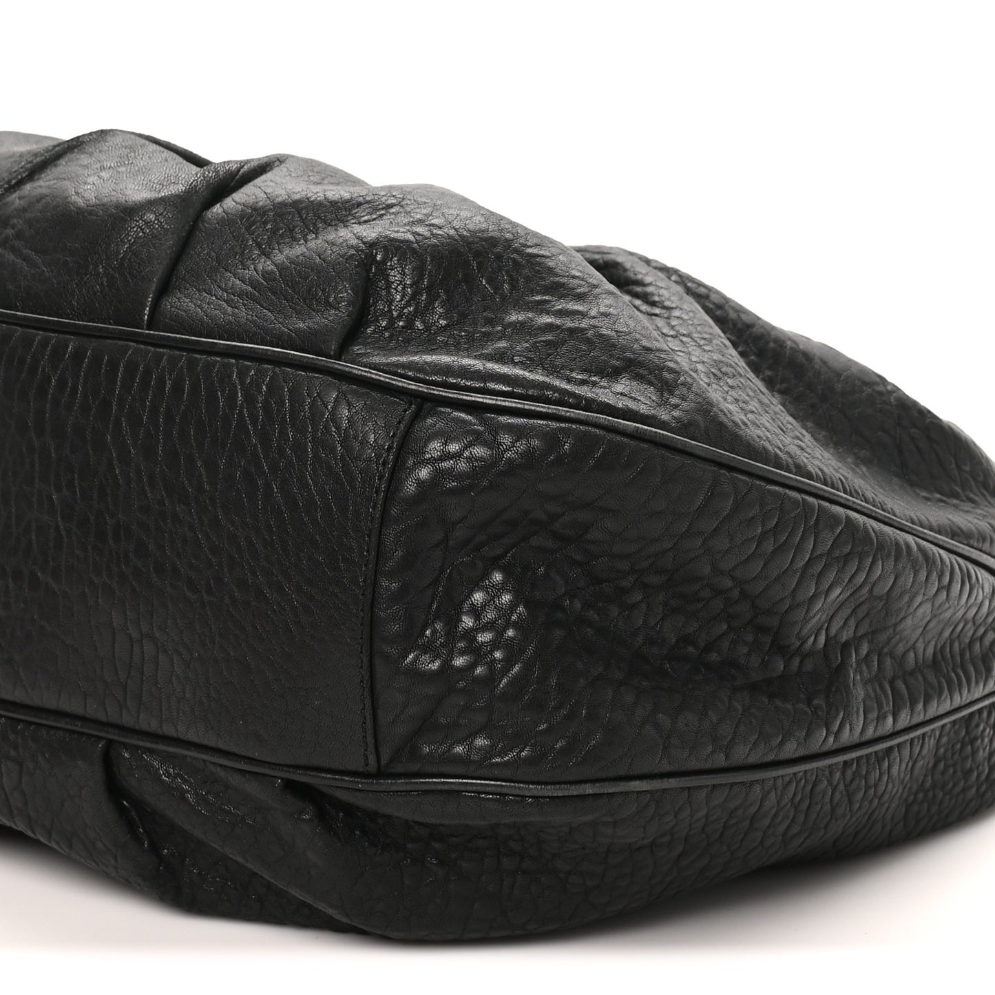 Crinkled Lambskin Mia Hobo Black