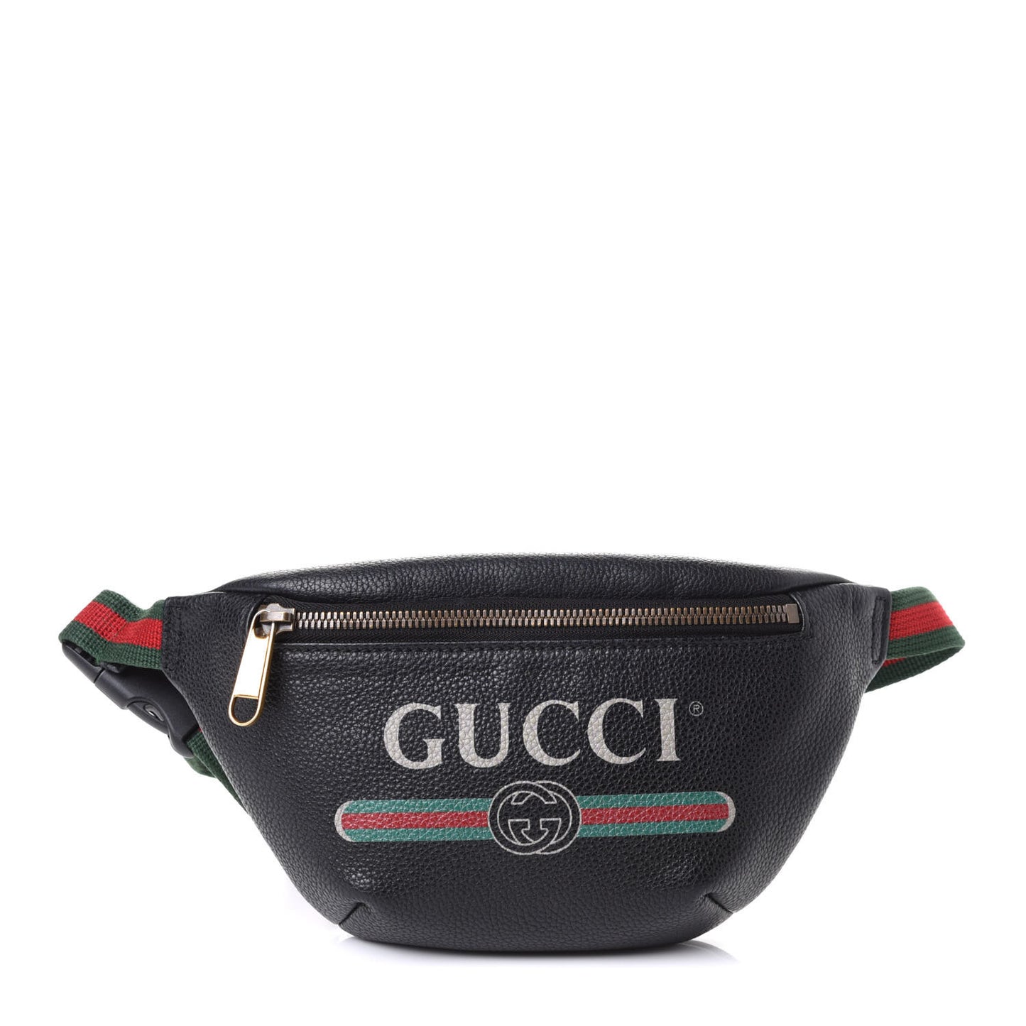 Grained Calfskin Small Logo Belt Bag Black