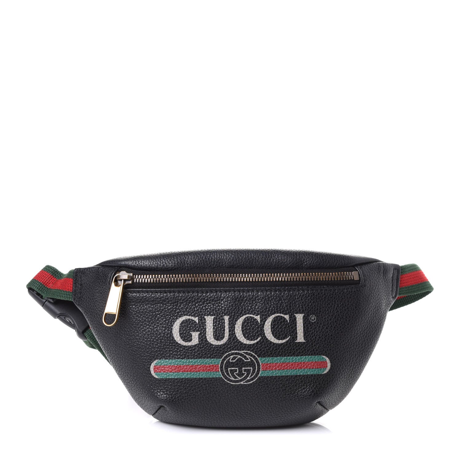 Gucci Grained Calfskin Small Logo Belt Bag Black 1 of 4