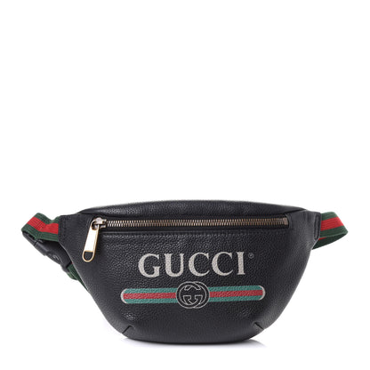 Gucci Grained Calfskin Small Logo Belt Bag Black 1 of 4