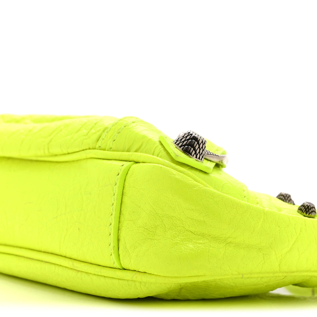 Agneau Arena Le Cagole Mini Purse With Chain Fluo Yellow