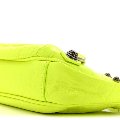 Balenciaga Agneau Arena Le Cagole Mini Purse With Chain Fluo Yellow 10 of 10