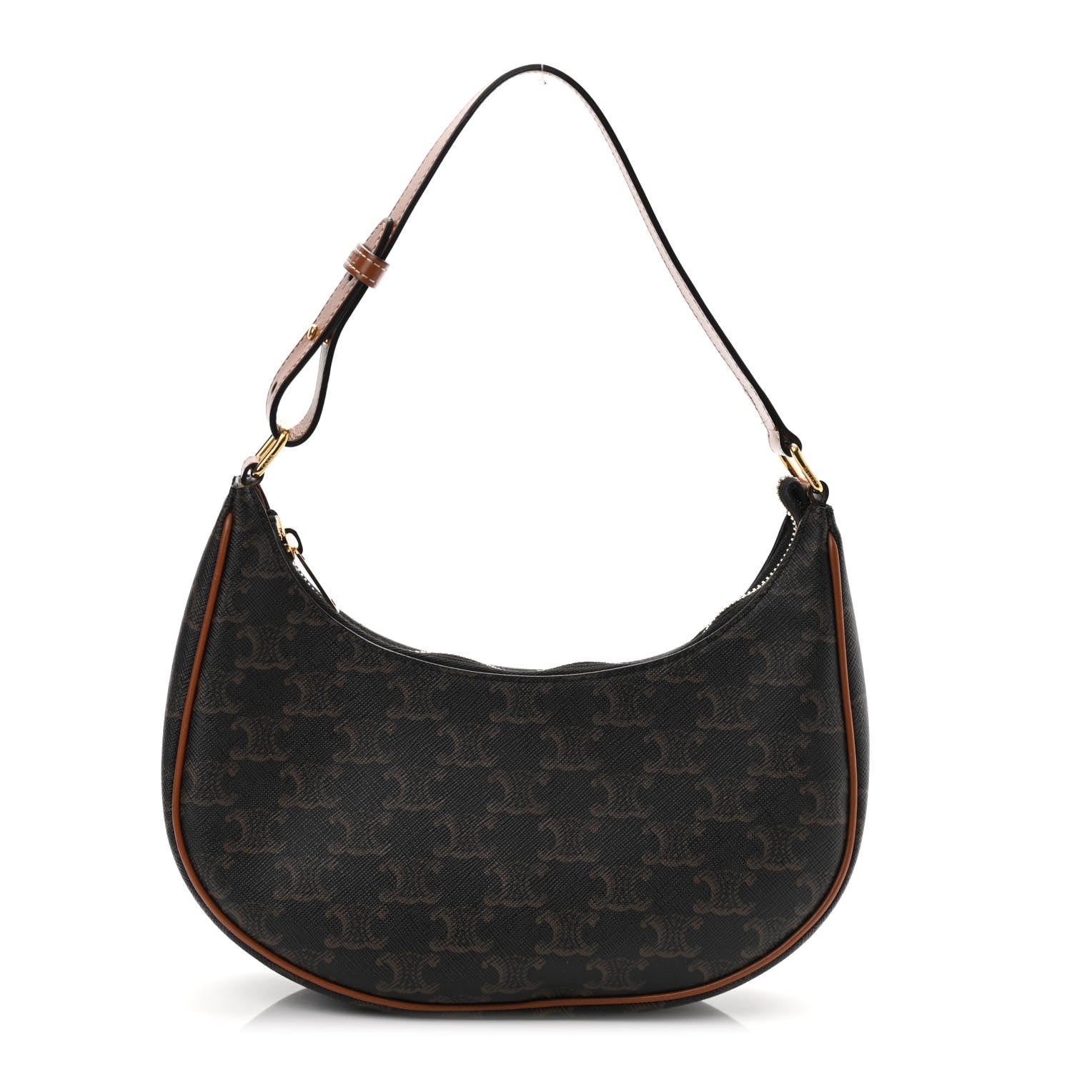 Celine Triomphe Canvas Calfskin Ava Shoulder Bag Tan 1 of 11