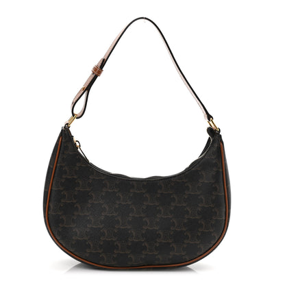 Celine Triomphe Canvas Calfskin Ava Shoulder Bag Tan 1 of 11