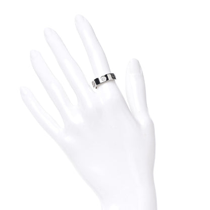 Cartier 18K White Gold 3 Diamond 5.5mm LOVE Ring 52 6 2 of 5