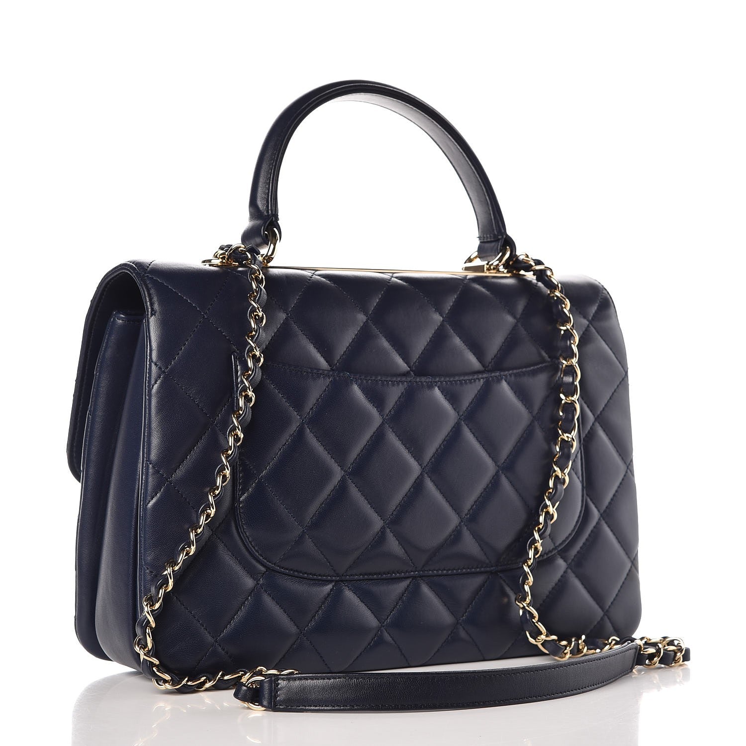 Chanel Lambskin Quilted Medium Trendy CC Flap Dual Handle Bag Navy Blue 3 of 13