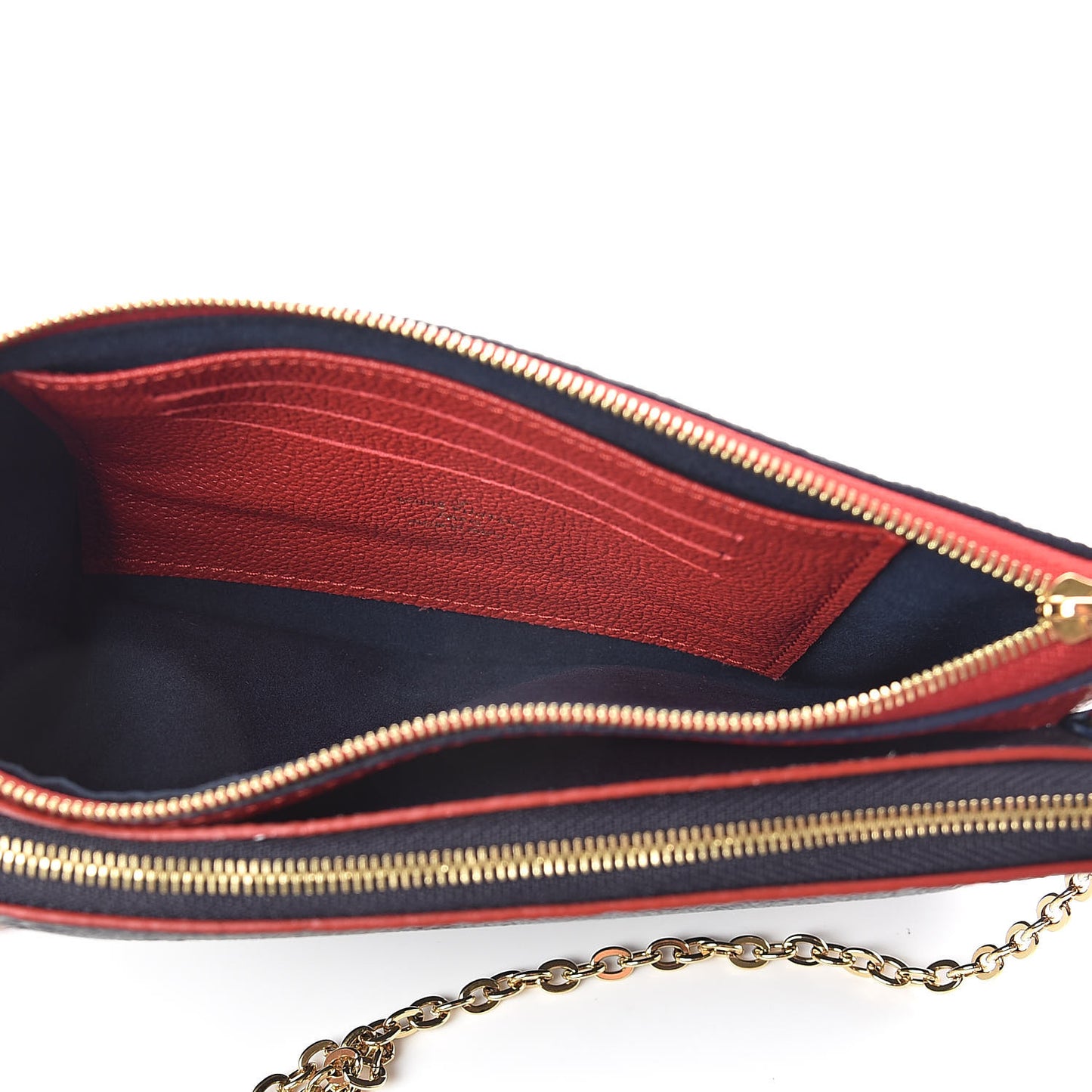 Empreinte Double Zip Pochette Marine Rouge