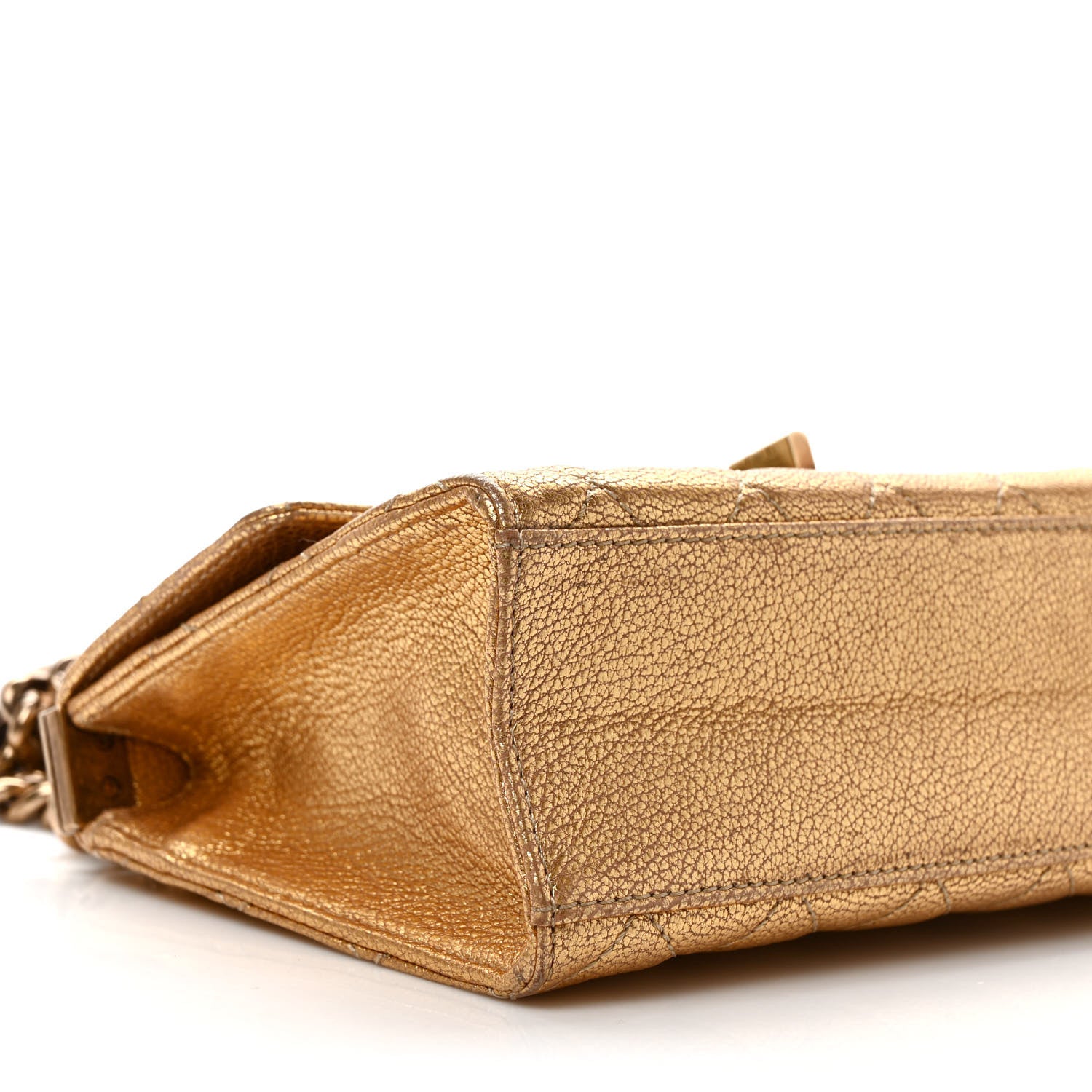 Chanel Metallic Goatskin Quilted Rita Flap Gold 8 of 10