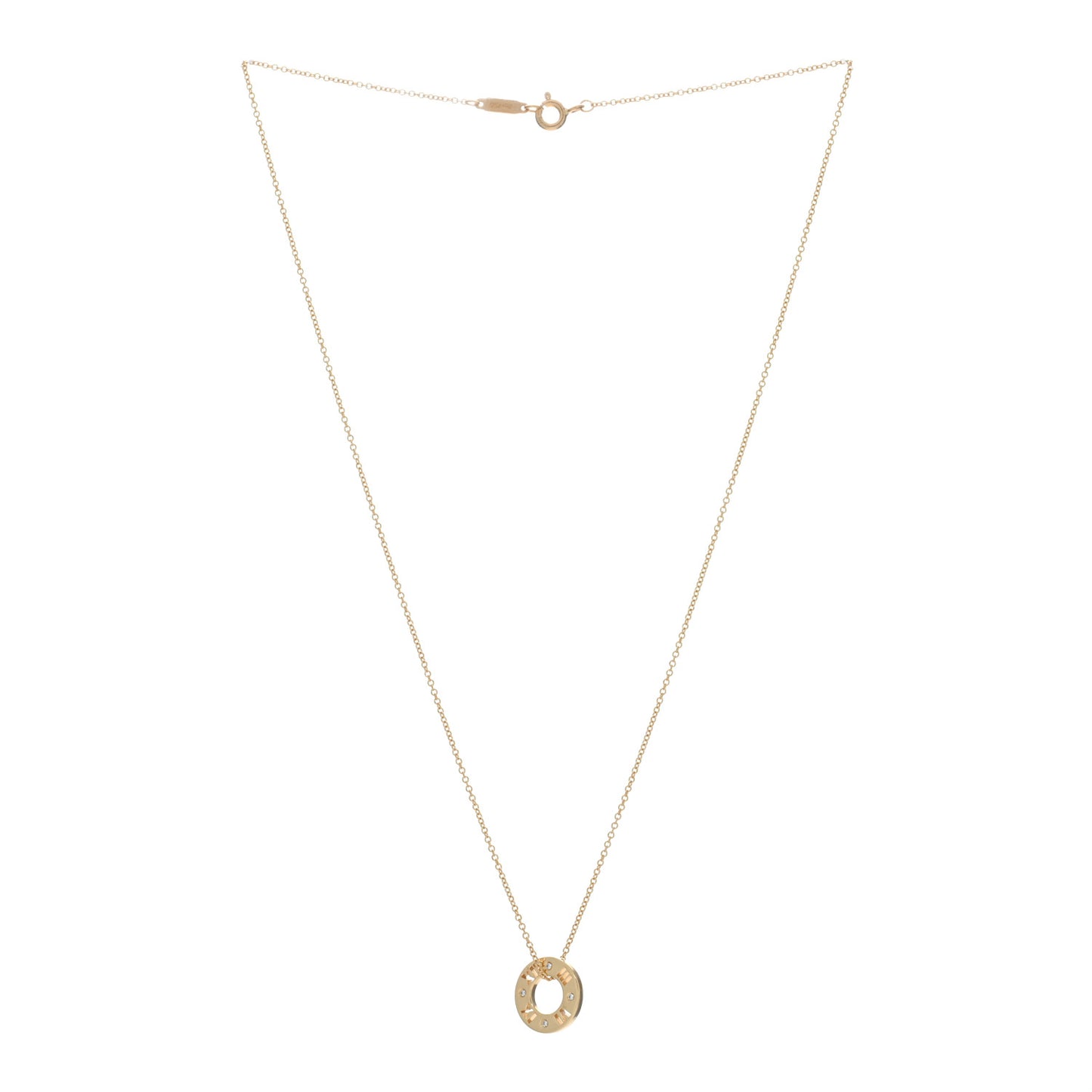 18K Yellow Gold Diamond Atlas Pierced Pendant Necklace