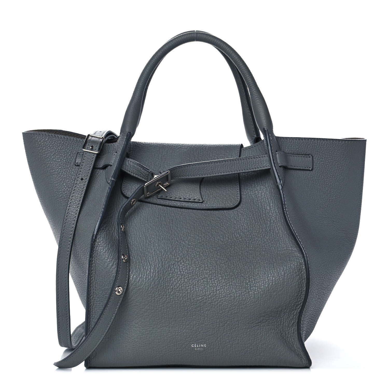 Celine Supple Calfskin Long Strap Small Big Bag Zinc 1 of 12