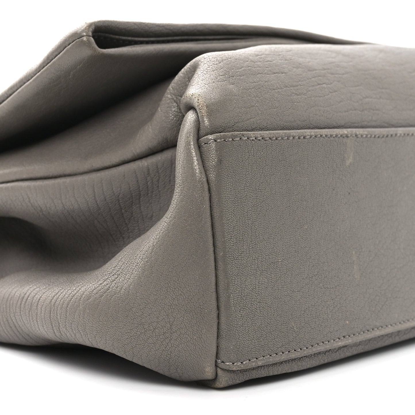 Sheepskin Medium West Hollywood Monogram Fold-Over Bag Grey