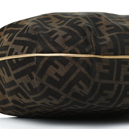 Fendi Zucca Laminated Vachetta Small Chef Hobo Tobacco Bronzo 9 of 12