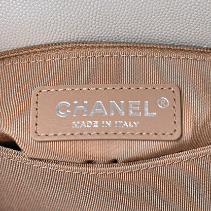 Chanel Iridescent Caviar Chevron Quilted Mini Coco Handle Flap White 6 of 10