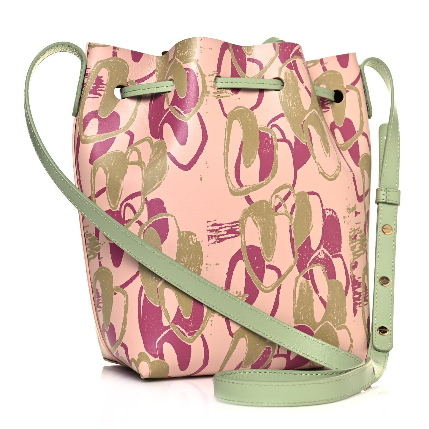 X MARC CAMILLE CHAIMOWICZ Calfskin Mini Bucket Bag Rosa Saddle