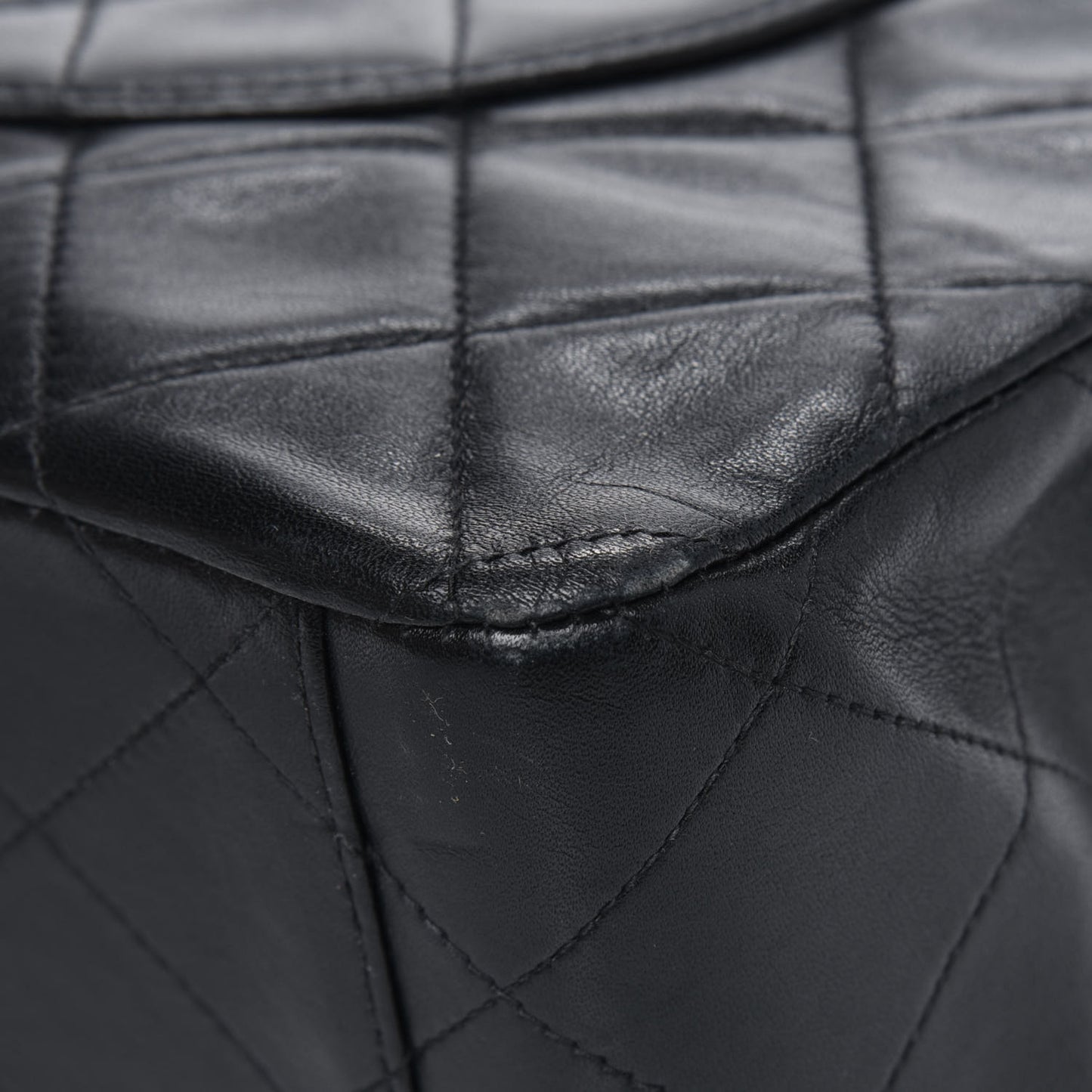 Lambskin Quilted XL Jumbo Single Flap Black