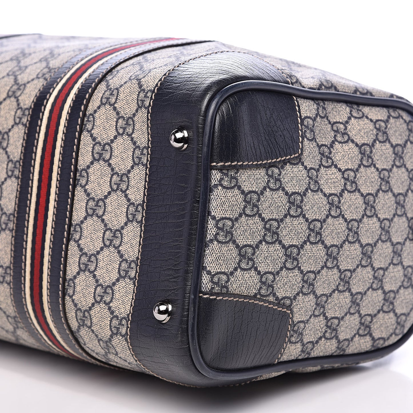 GG Supreme Monogram Web Large Carry On Duffle Bag Navy