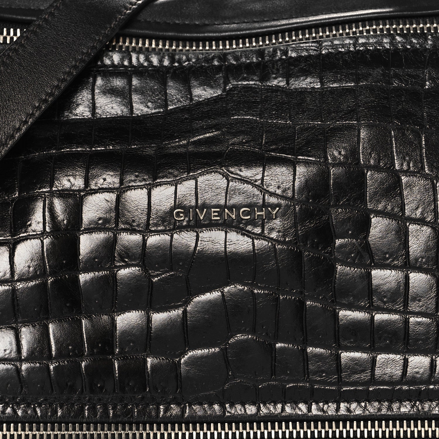 Givenchy Calfskin Crocodile Embossed Medium Pandora Black 9 of 13