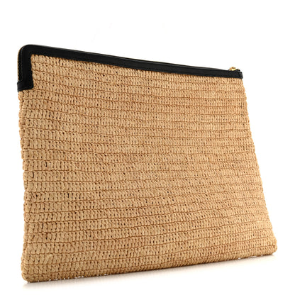 Celine Raffia Sequin Large Pouch Black 3 of 12